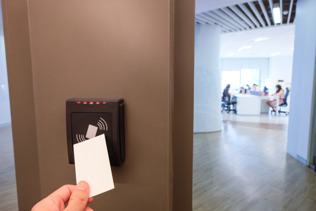 access card touching reader